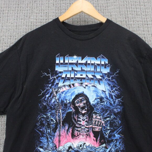 Lurking Class Shirt Men Large L Black Short Sleeve Stikker Run Death Graphic Art - Picture 3 of 8